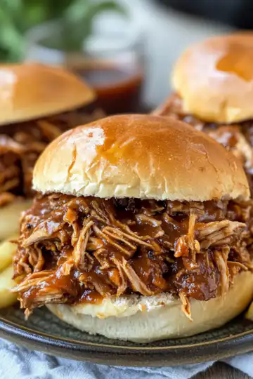 Slow cooker pulled chicken taken with iphone 15 pro max --iw 2 --ar 4:5 --v 6.1 --raw