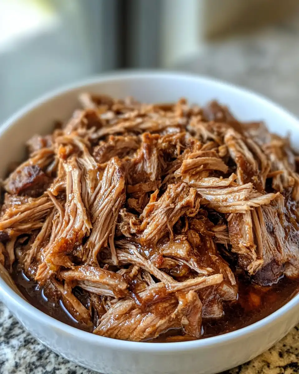 Served pulled pork on a bun