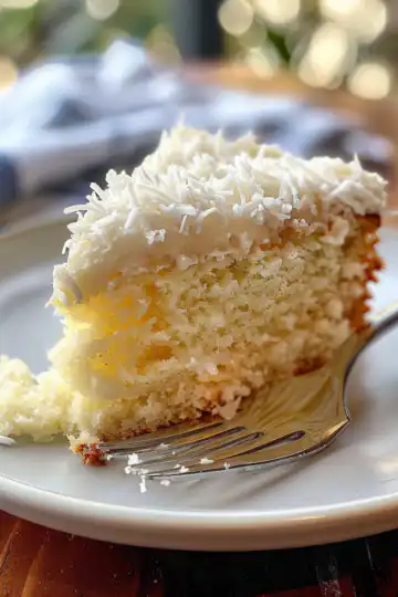 Soft Coconut Cake That Will Become Your New Favorite taken with iphone 15 pro max --iw 2 --ar 4:5 --v 6.0 --raw