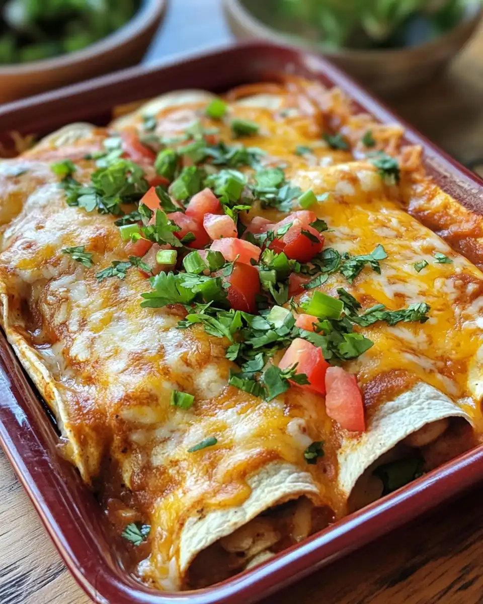 Enchiladas served on a plate with melted cheese