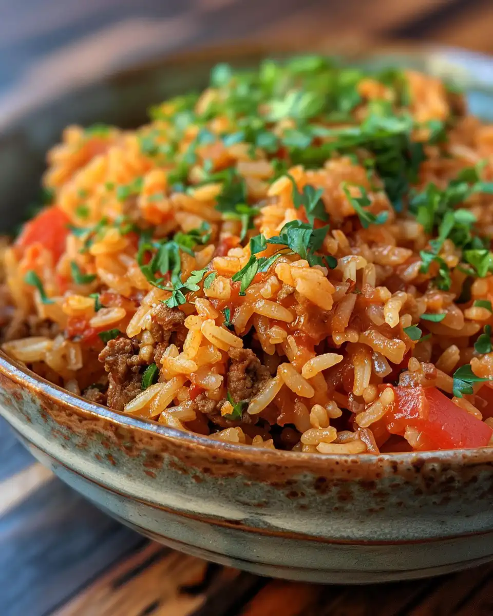 Tender and fluffy Spanish rice served