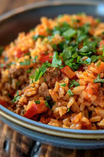 Spanish Rice taken with iphone 15 pro max --iw 2 --ar 4:5 --v 6.0 --raw