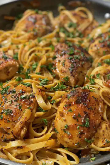 Spicy Cajun Chicken and Linguine in One-Pan Wonder taken with iphone 15 pro max --iw 2 --ar 4:5 --v 6.0 --raw