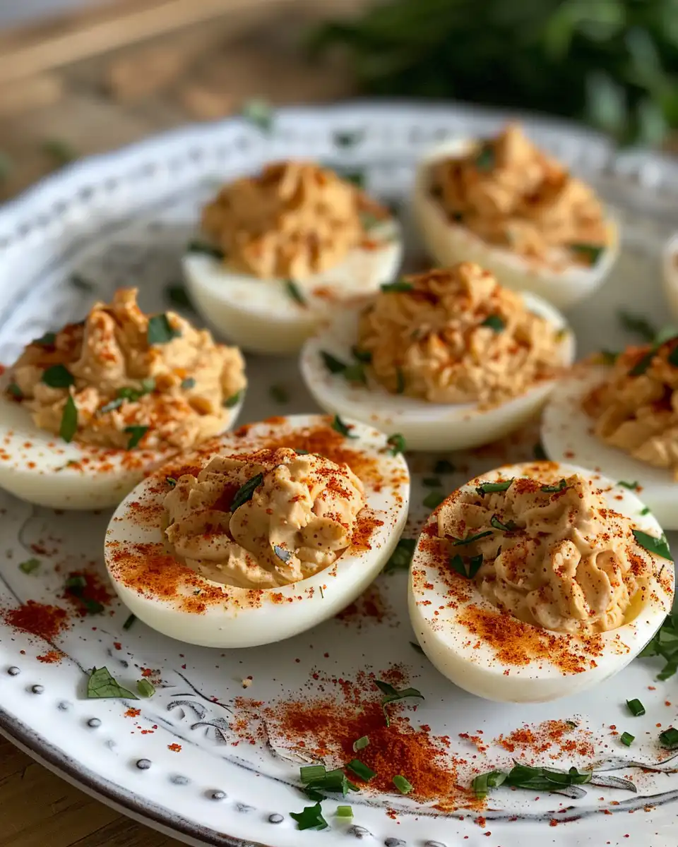 Ingredients for spicy deviled eggs including mayo, mustard, and sriracha