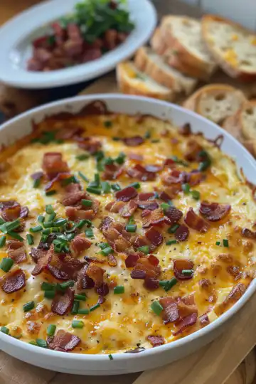 Spicy Gouda Bacon Dip taken with iphone 15 pro max --iw 2 --ar 4:5 --v 6.0 --raw