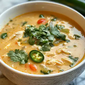 Spicy Jalapeño Popper Chicken Soup Recipe taken with iphone 15 pro max --iw 2 --ar 4:5 --v 6.1 --raw