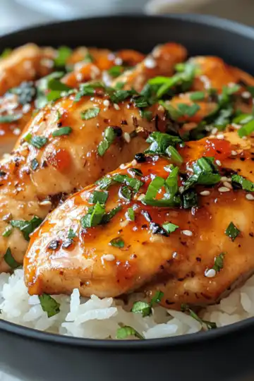 Spicy Maple Chicken with Coconut Rice taken with iphone 15 pro max --iw 2 --ar 4:5 --v 6.1 --raw
