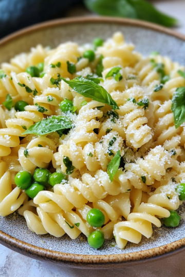 Spring Pea Pasta taken with iphone 15 pro max --iw 2 --ar 4:5 --v 6.1 --raw