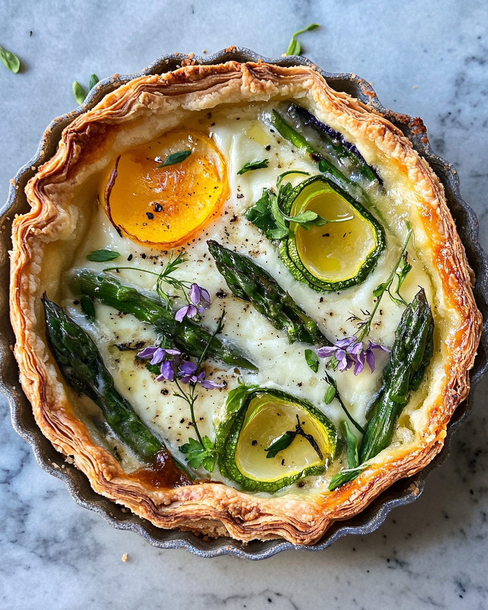 Preparing ingredients for spring tart