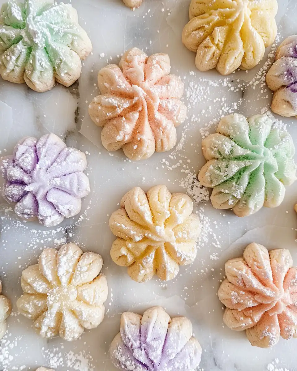 Finished springtime crinkle cookies vibrant and sprinkled on a plate