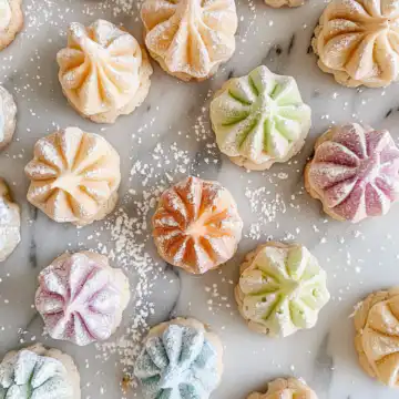 Springtime Crinkle Cookies: A Burst of Pastel Charm taken with iphone 15 pro max --iw 2 --ar 4:5 --v 6.0 --raw