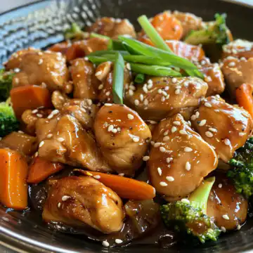Stir Fry Teriyaki Chicken taken with iphone 15 pro max --iw 2 --ar 4:5 --v 6.0 --raw
