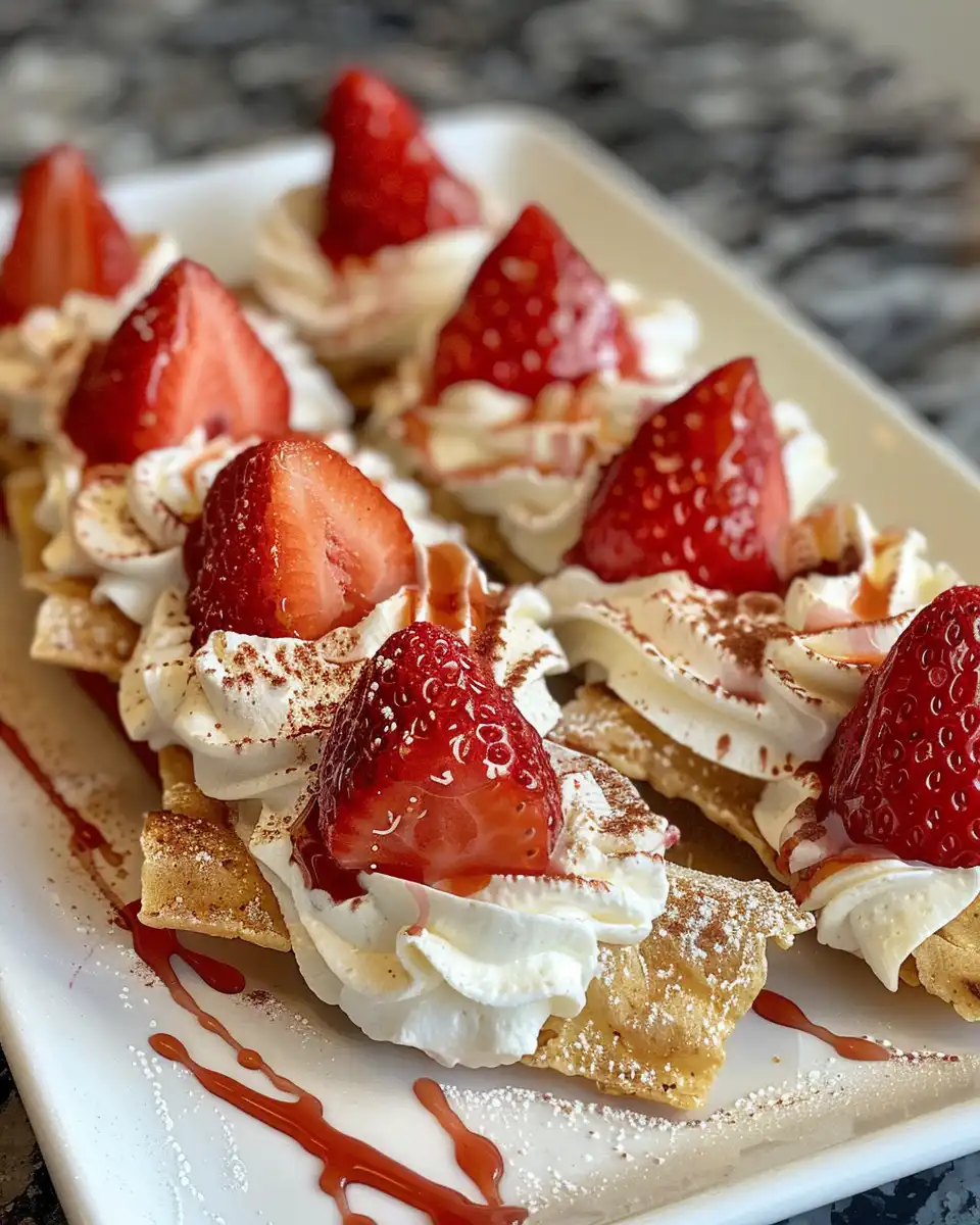 Fresh ingredients for Strawberry Cheesecake Dessert Tacos including strawberries and cream cheese