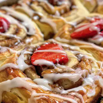 Strawberry Cinnamon Rolls taken with iphone 15 pro max --iw 2 --ar 4:5 --v 6.0 --raw