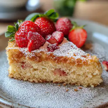 Strawberry Coffee Cake taken with iphone 15 pro max --iw 2 --ar 4:5 --v 6.1 --raw