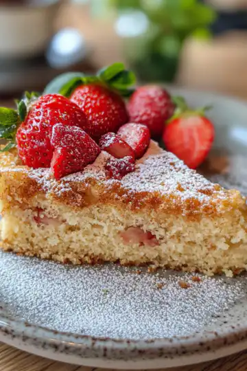 Strawberry Coffee Cake taken with iphone 15 pro max --iw 2 --ar 4:5 --v 6.1 --raw