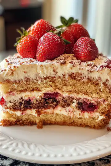 Strawberry Coffee Cake taken with iphone 15 pro max --iw 2 --ar 4:5 --v 6.1 --raw