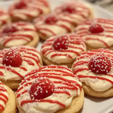 Strawberry Cream Cheese Cookies taken with iphone 15 pro max --iw 2 --ar 4:5 --v 6.1 --raw