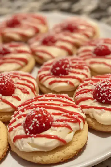 Strawberry Cream Cheese Cookies taken with iphone 15 pro max --iw 2 --ar 4:5 --v 6.1 --raw