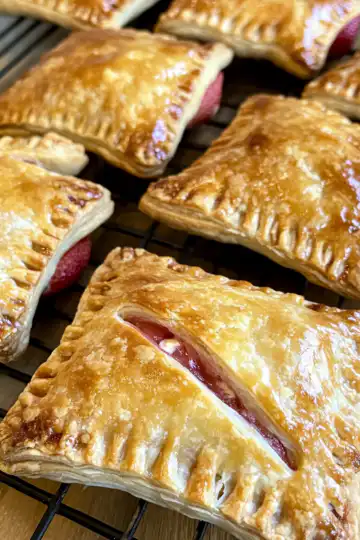 Strawberry Cream Cheese Hand Pies taken with iphone 15 pro max --iw 2 --ar 4:5 --v 6.1 --raw