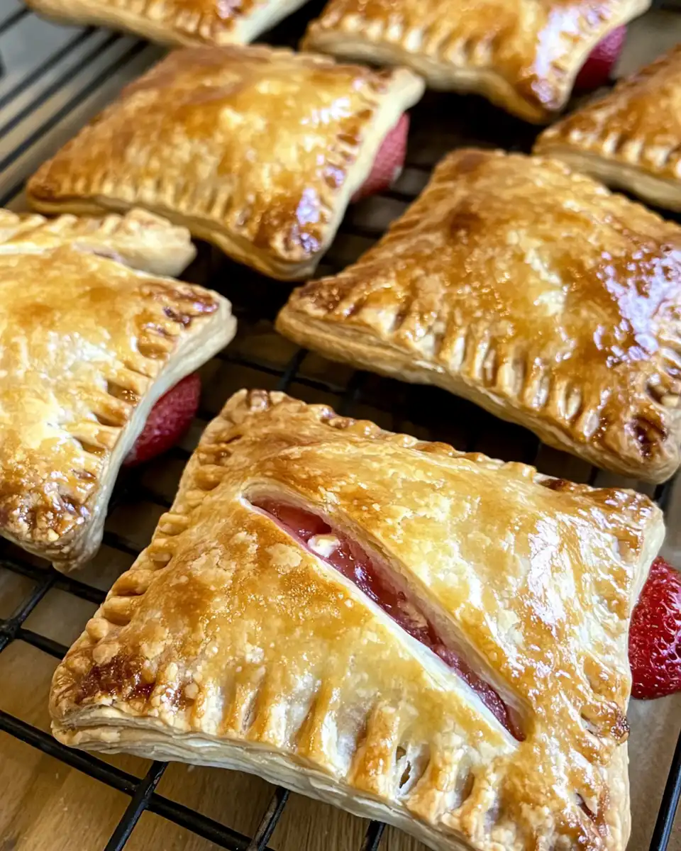 Fresh strawberry cream cheese hand pies just out of the pressure cooker