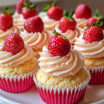 Strawberry Cupcakes taken with iphone 15 pro max --iw 2 --ar 4:5 --v 6.1 --raw