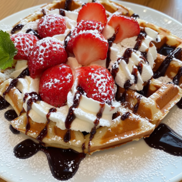 Strawberry Waffles taken with iphone 15 pro max --iw 2 --ar 4:5 --v 6.1 --raw