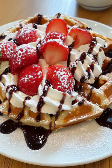 Strawberry Waffles taken with iphone 15 pro max --iw 2 --ar 4:5 --v 6.1 --raw