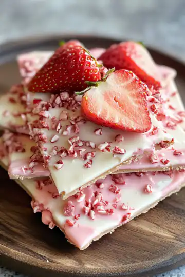Strawberry Yogurt Bark taken with iphone 15 pro max --iw 2 --ar 4:5 --v 6.1 --raw