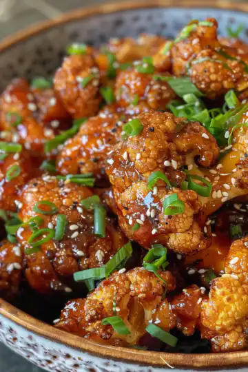 Sweet and Savory Glazed Baked Cauliflower taken with iphone 15 pro max --iw 2 --ar 4:5 --v 6.0 --raw