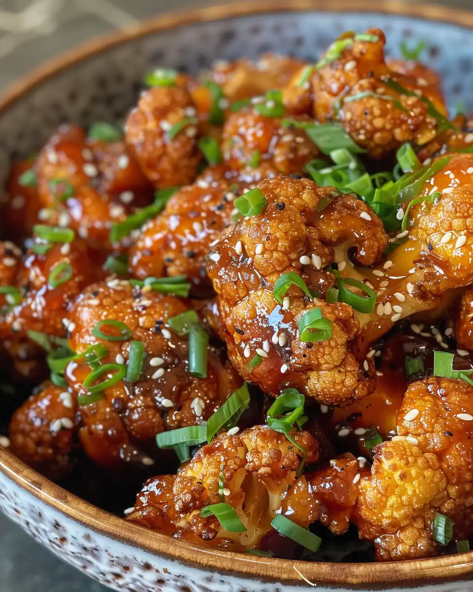Sweet and savory glazed baked cauliflower fresh from pressure cooker