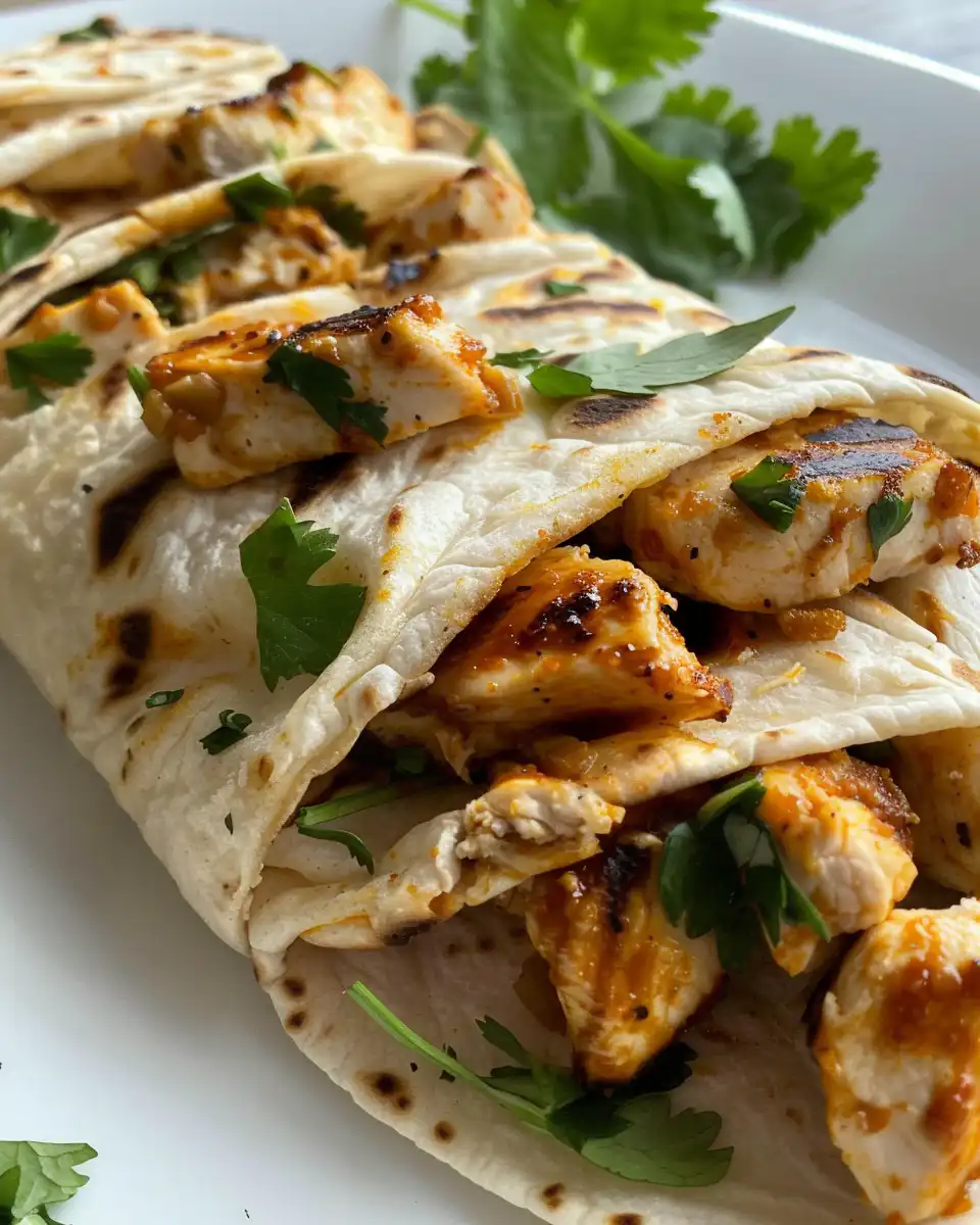 Finished Thai Chicken Crunch Wraps sliced and ready to serve