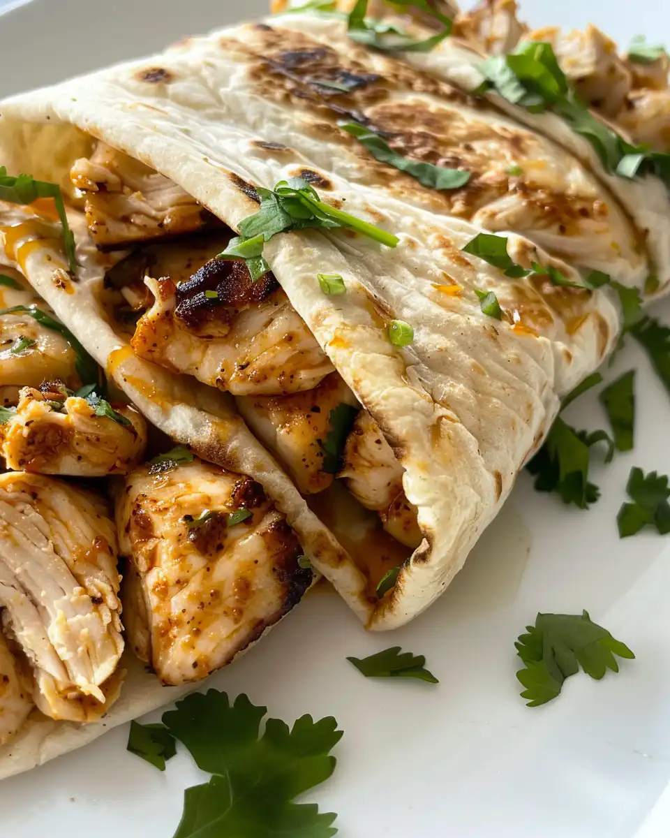 Freshly made Thai Chicken Crunch Wraps ready to eat