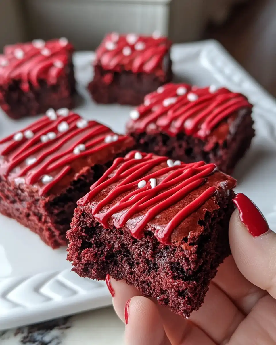 Ingredients for red velvet brownie bites including cream cheese swirl