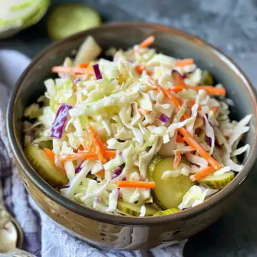 Sweet & Spicy Pickle Slaw That Steals the Show taken with iphone 15 pro max --iw 2 --ar 4:5 --v 6.0 --raw