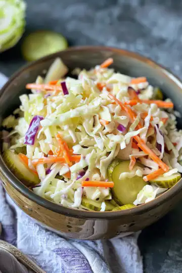 Sweet & Spicy Pickle Slaw That Steals the Show taken with iphone 15 pro max --iw 2 --ar 4:5 --v 6.0 --raw