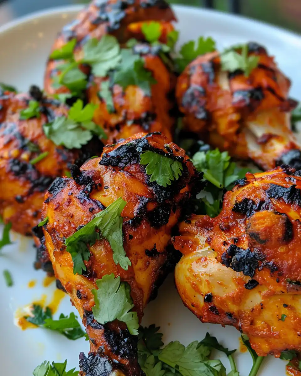 Ingredients for tandoori chicken marinade with spices and yogurt