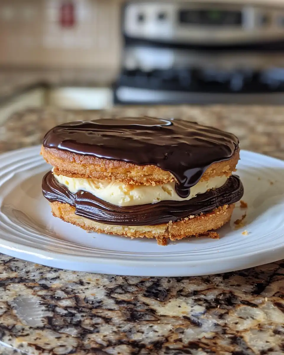 Ingredients for Boston Cream Pie Cookies including flour, sugar, and eggs