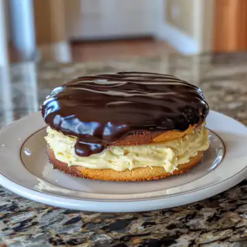 The Best Boston Cream Pie Cookie Dessert taken with iphone 15 pro max --iw 2 --ar 4:5 --v 6.0 --raw