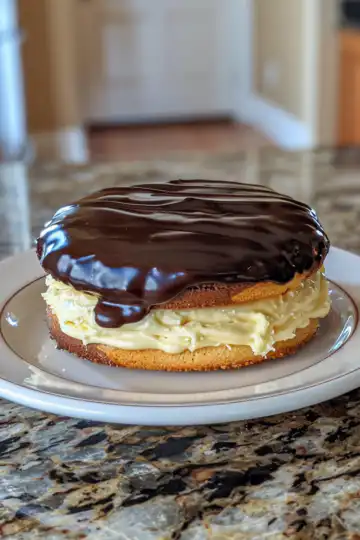 The Best Boston Cream Pie Cookie Dessert taken with iphone 15 pro max --iw 2 --ar 4:5 --v 6.0 --raw