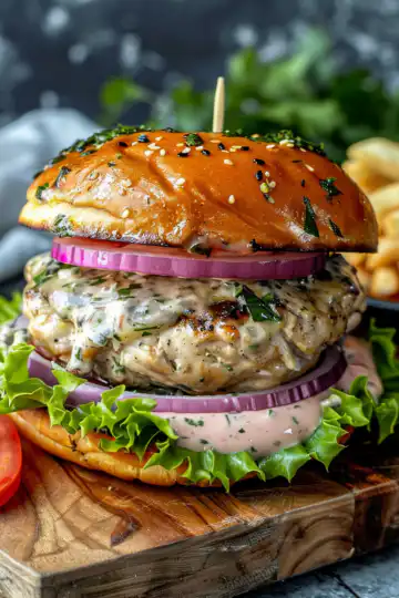 The Best Greek Chicken Burgers taken with iphone 15 pro max --iw 2 --ar 4:5 --v 6.0 --raw