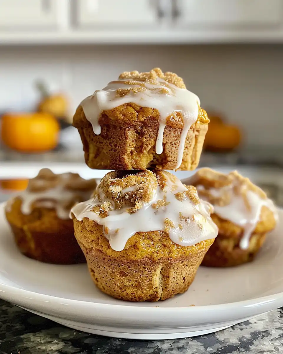 Golden pumpkin cinnamon roll muffins fresh from the pressure cooker