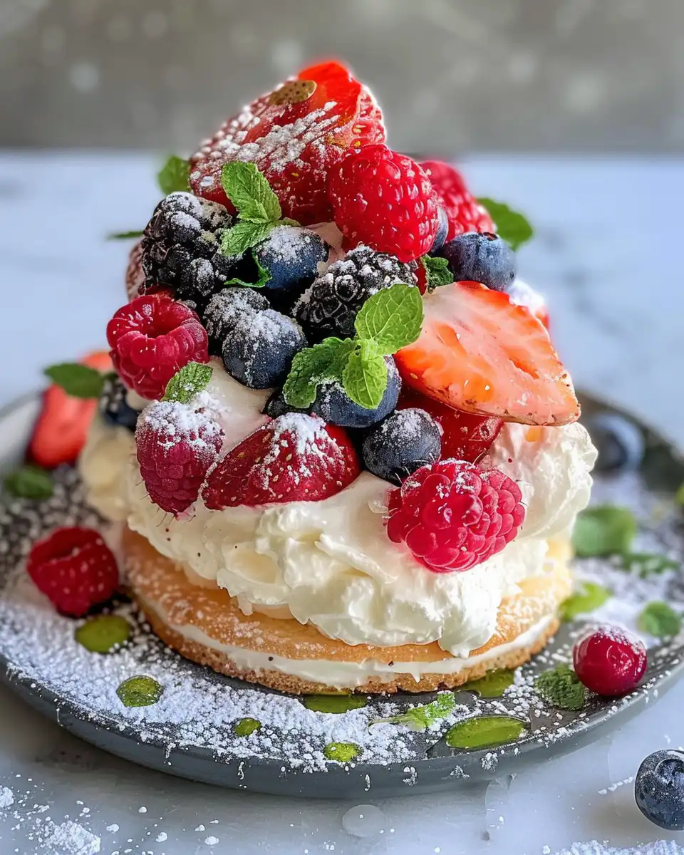 Serving of yogurt cloud cake with soft moist texture
