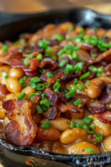The Ultimate Brown Sugar and Bacon Baked Beans Recipe taken with iphone 15 pro max --iw 2 --ar 4:5 --v 6.0 --raw