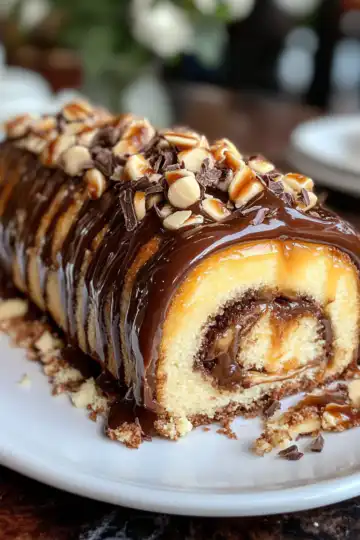Turtle Caramel Chocolate Cake Roll: Decadent Dessert taken with iphone 15 pro max --iw 2 --ar 4:5 --v 6.1 --raw