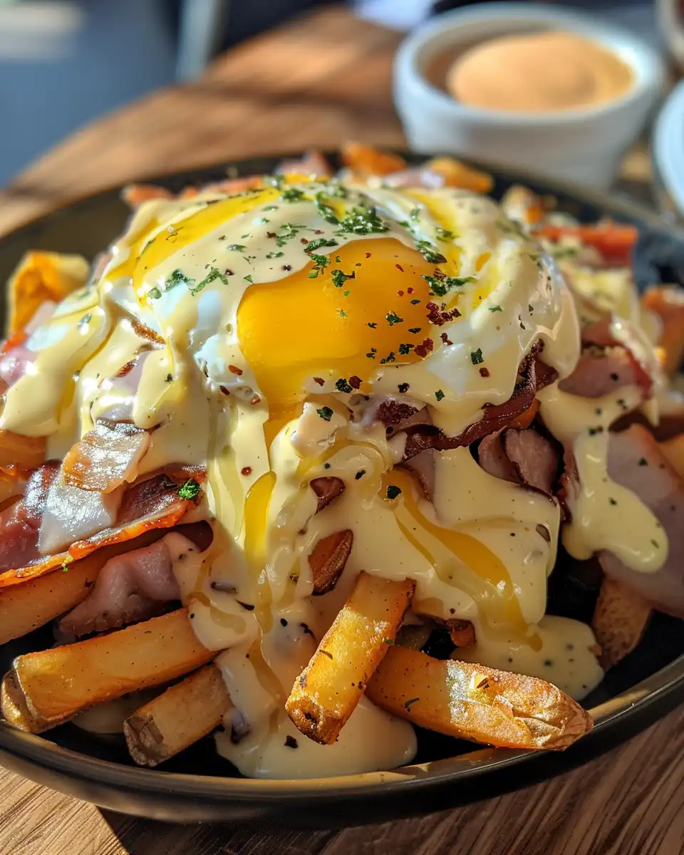 Pressure cooker steam and breakfast poutine ingredients