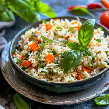 Ultimate Herbed Vegetable Rice Recipe taken with iphone 15 pro max --iw 2 --ar 4:5 --v 6.0 --raw