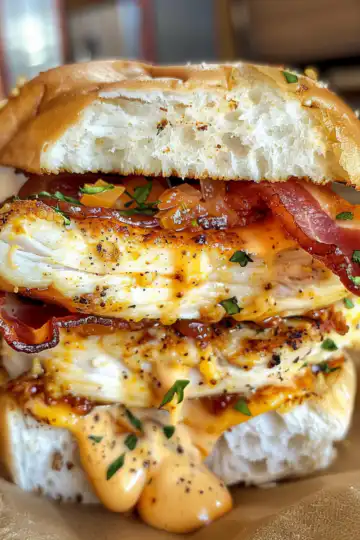 Ultimate Loaded Chicken Club Sandwich with Crispy Bacon and Fresh Herbs taken with iphone 15 pro max --iw 2 --ar 4:5 --v 6.0 --raw