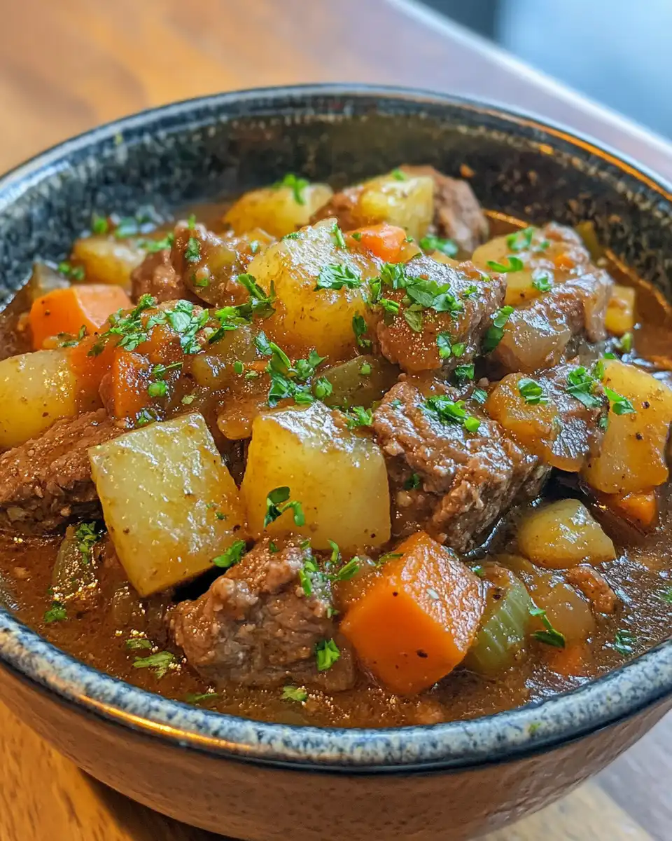 Cooking a hearty vegetable beef stew in a pressure cooker