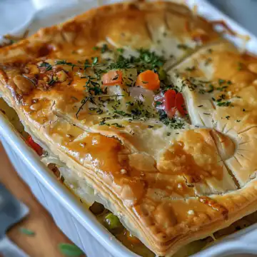 Vegetable pot pie casserole taken with iphone 15 pro max --iw 2 --ar 4:5 --v 6.0 --raw